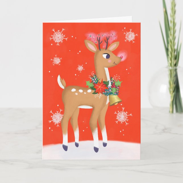 Rudolph The Red Nosed Reindeer Holiday Card (Front)