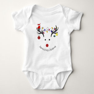 "Rudolph the Rednose" Customizable  Baby Bodysuit