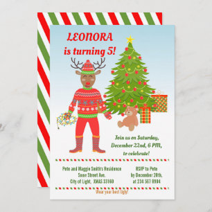 Rudolph Ugly Sweater Invitation de fête d'annivers
