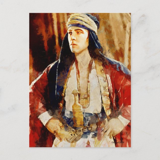 Rudolph Valentino as the Sheikh Art Postcard (Front)