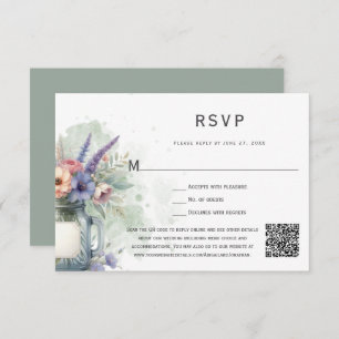 Rudtic Mason Jar Floral RSVP
