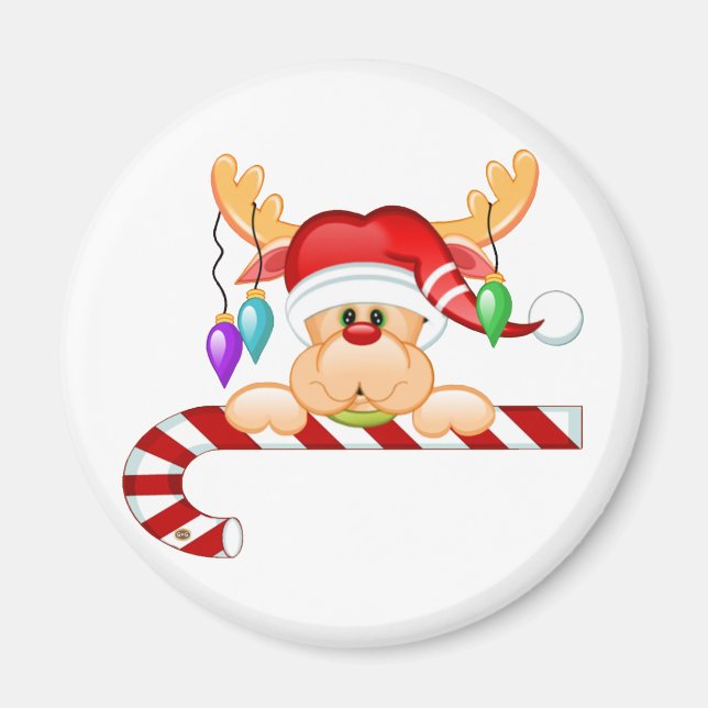 Rudy Candy Cane Magnet (Front)