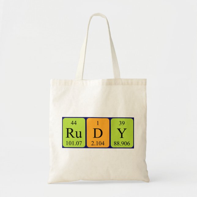 Rudy periodic table name tote bag (Front)