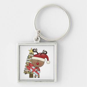 Rudy Reindeer Holiday Tree Keychain