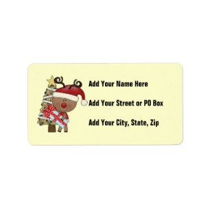 Rudy Reindeer Holiday Tree Label