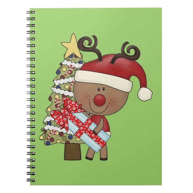 Rudy Reindeer Holiday Tree Notebook (Front)