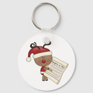 Rudy Reindeer Naughty or Nic Keychain