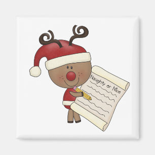 Rudy Reindeer Naughty or Nic Magnet