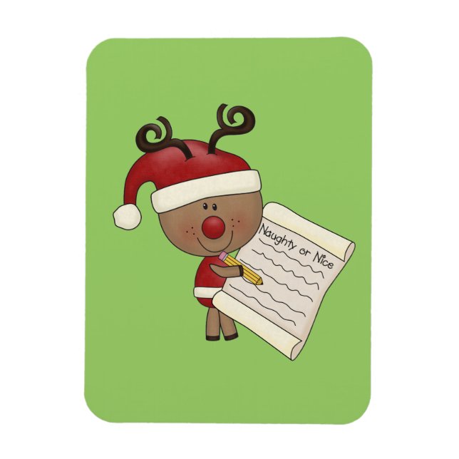 Rudy Reindeer Naughty or Nic Magnet (Vertical)