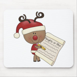 Rudy Reindeer Naughty or Nic Mouse Pad