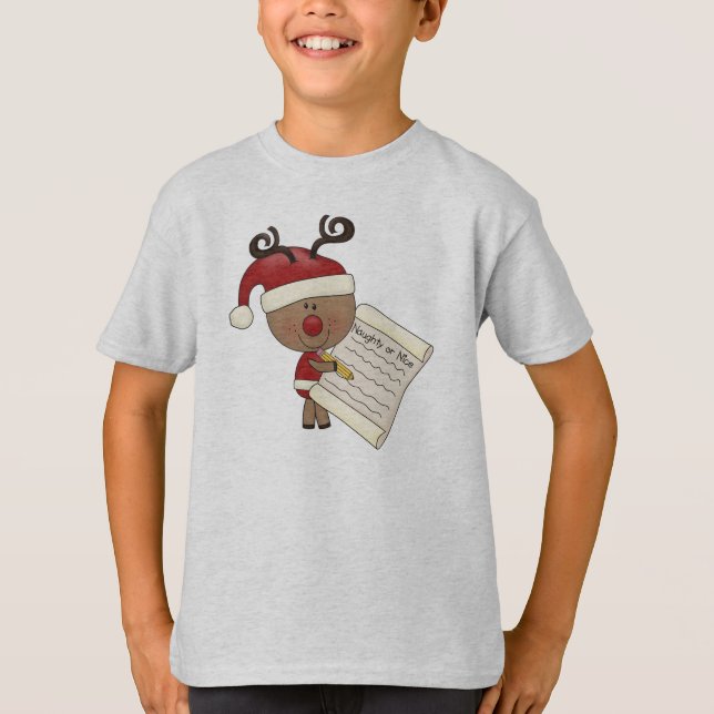 Rudy Reindeer Naughty or Nic T-Shirt (Front)