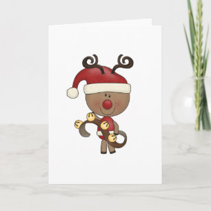 Rudy Reindeer With Bells Holiday Card