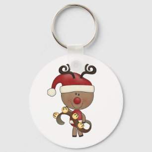 Rudy Reindeer With Bells Keychain