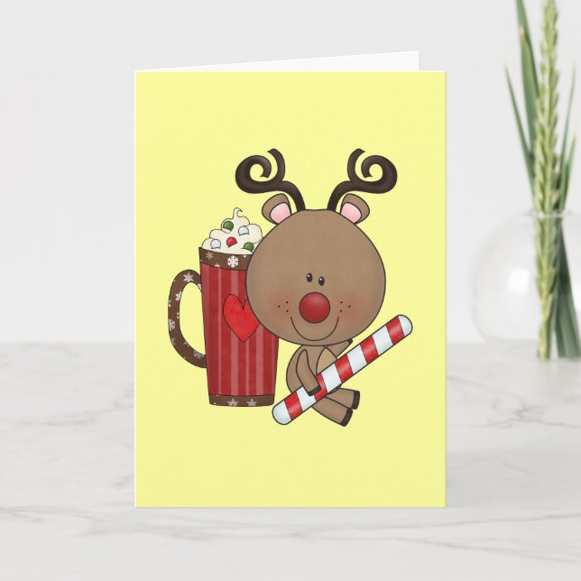 Rudy Reindeer With Cocoa Holiday Card (Front)