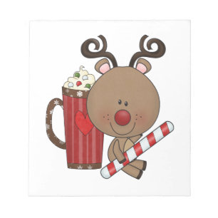 Rudy Reindeer With Cocoa Notepad