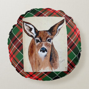 Rudy says Merry Christma Round Pillow