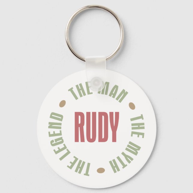 Rudy the Man the Myth the Legend Keychain (Front)