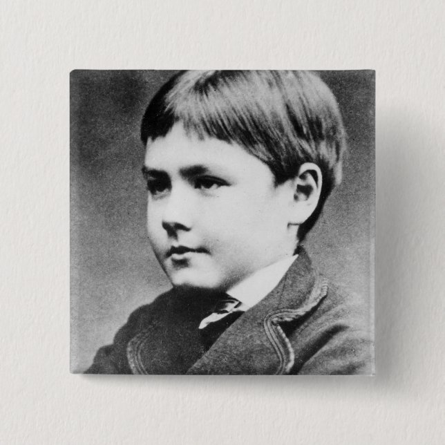 Rudyard Kipling, c.1870 2 Inch Square Button (Front)