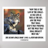 Rudyard Kipling Law Of The Jungle Prosper Poster