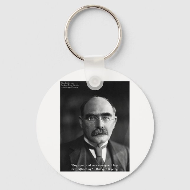 Rudyard Kipling "Puppy Love" Quote Gifts Tees Etc Keychain (Front)