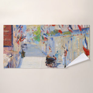 Rue avec drapeaux français, Manet