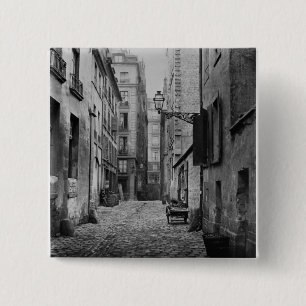 Rue Basse des Ursins, Paris, 1858-78 2 Inch Square Button