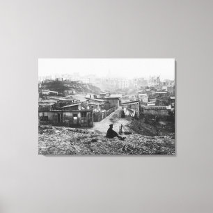 Rue Champlain, a group of huts, 1858-78 Canvas Print