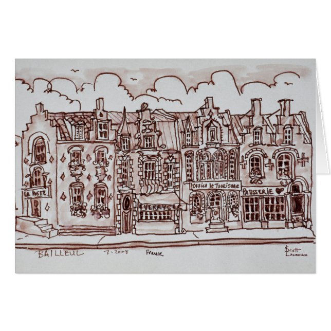 Rue commerçante| Bailleul, France (Devant horizontal)