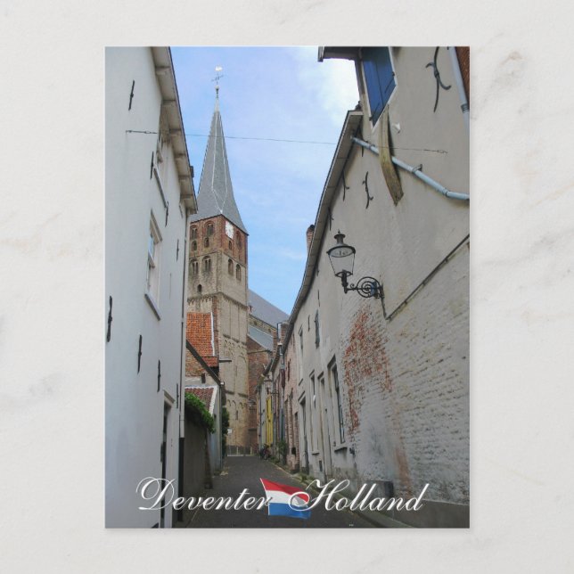 Rue de Deventer et carte postale de la Hollande (Devant)