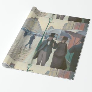 Rue de Paris Temps de Pluie by Gustave Caillebotte Wrapping Paper