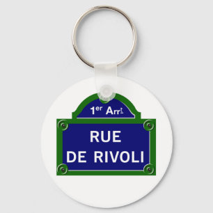 Rue de Rivoli, Paris Street Sign Keychain
