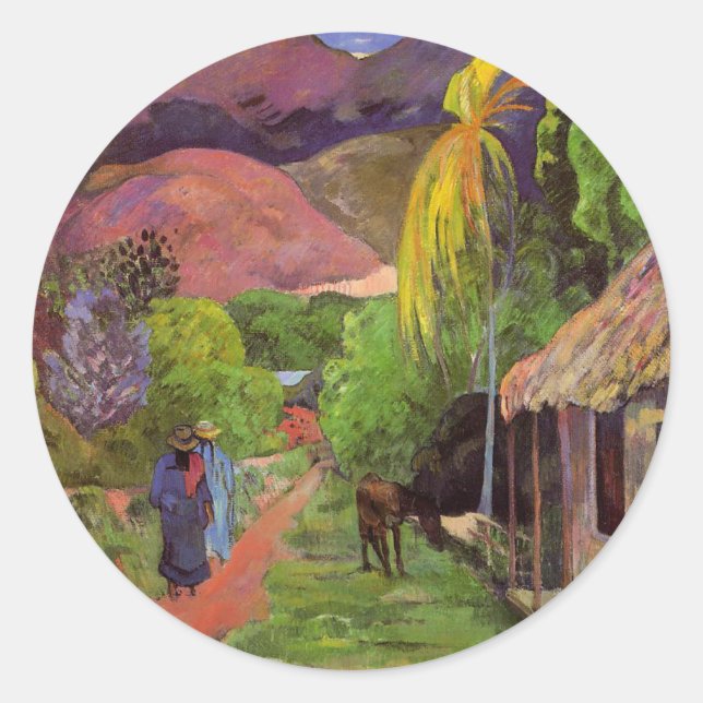 'Rue de Tahiti' - Paul Gauguin Sticker (Front)