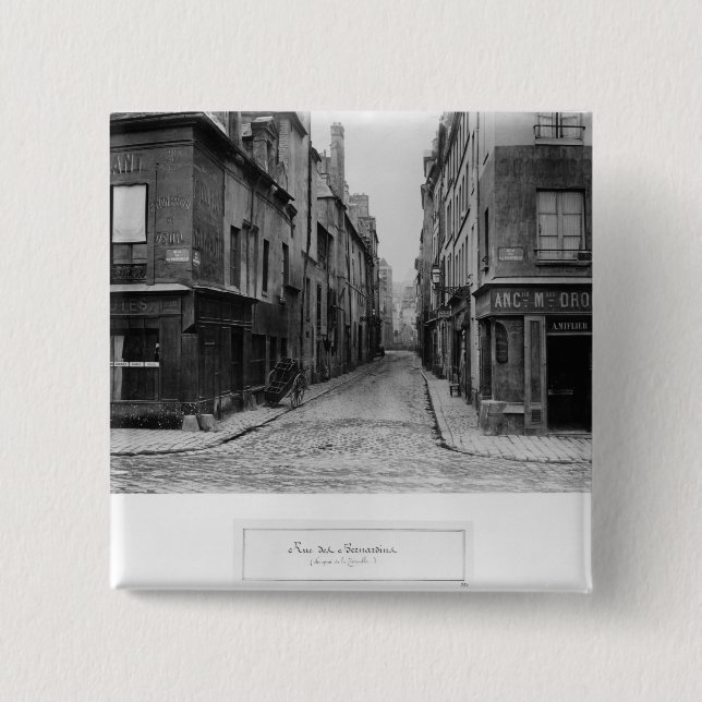 Rue des Bernardins 2 Inch Square Button (Front)