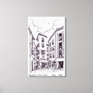 Rue Droite & Rue Collet Old Nice, France Canvas Print