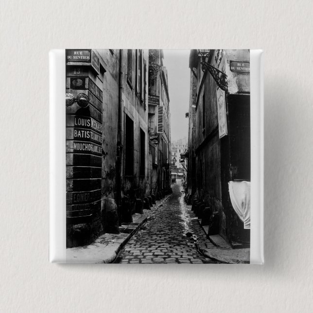 Rue du Croissant 2 Inch Square Button (Front)