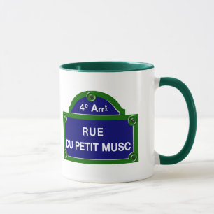 Rue du Petit Musc, Paris Street Sign Mug