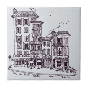 Rue du Vieux Port in Old Nice Nice, France Tile
