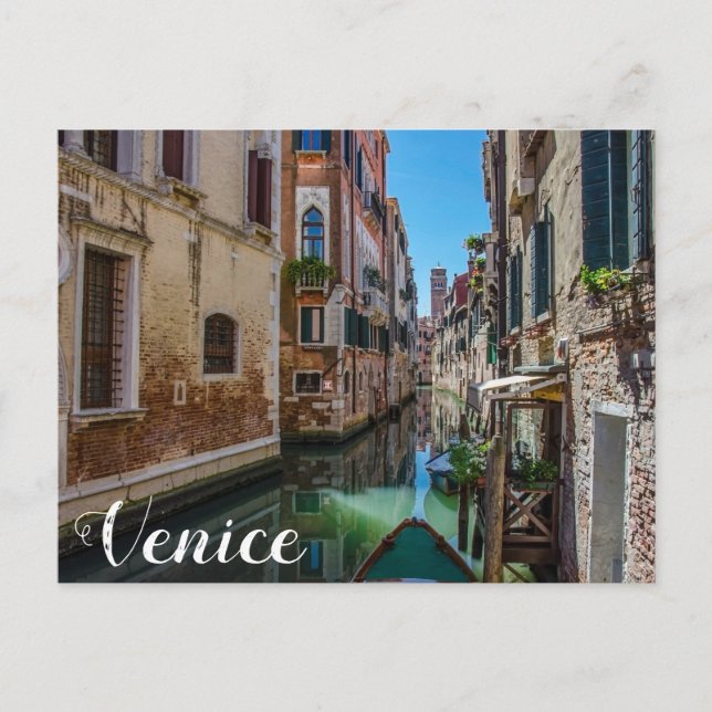 Rue étroite avec canal à Venise Carte postale (Devant)