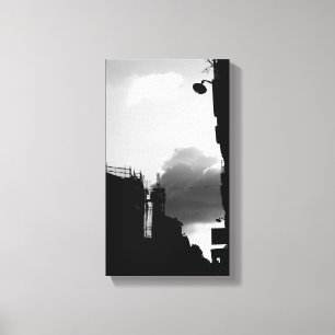 Rue Gassendi Paris Black White Photography Canvas Print