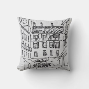 Rue Louis Gassin, Old Nice Nice, France Throw Pillow