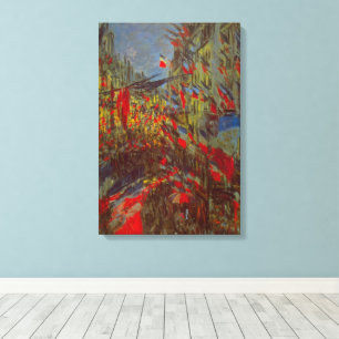 Rue Montorgueil with Flags by Claude Monet Canvas Print