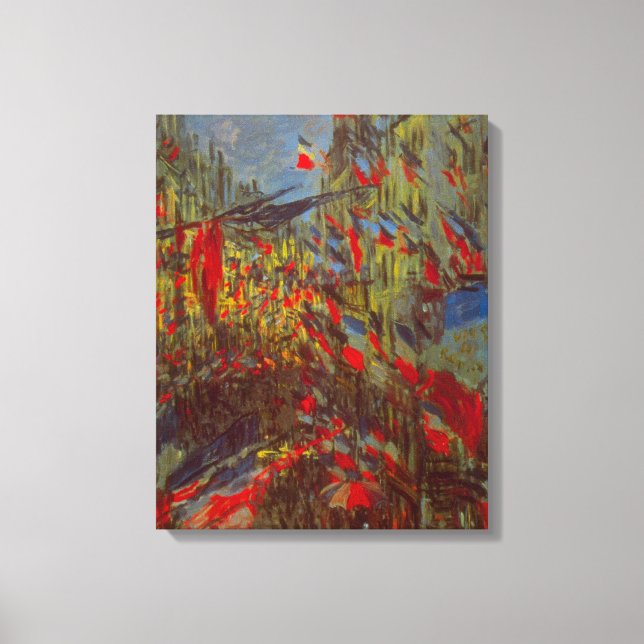 Rue Montorgueil with Flags by Claude Monet Canvas Print (Front)