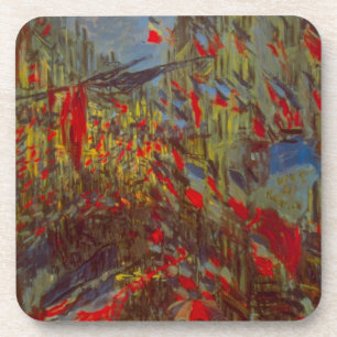 Rue Montorgueil with Flags by Claude Monet Coaster