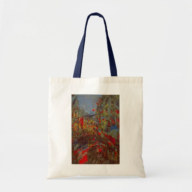 Rue Montorgueil with Flags by Claude Monet Tote Bag (Front)