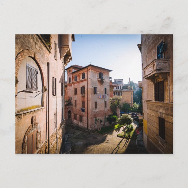 Rue pittoresque tranquille à Rome Italie Carte pos (Devant)