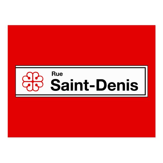Rue Saint-Denis, Montreal Street Sign Postcard