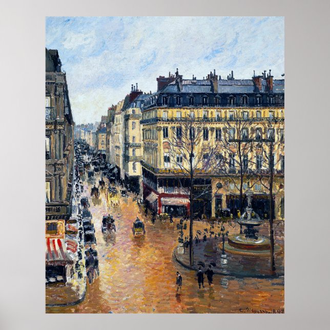 Rue Saint-Honoré in the Afternoon Camille Pissarro Poster (Front)