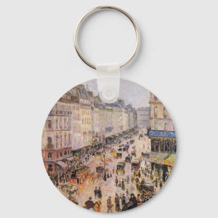 Rue Saint Lazare by Camille Pissarro Keychain