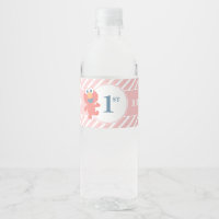 Rue Sésame | Elmo - Étiquette de bouteille d'anniv