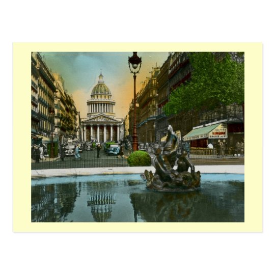 Rue Soufflot, Pantheon, Paris, France Vintage Postcard